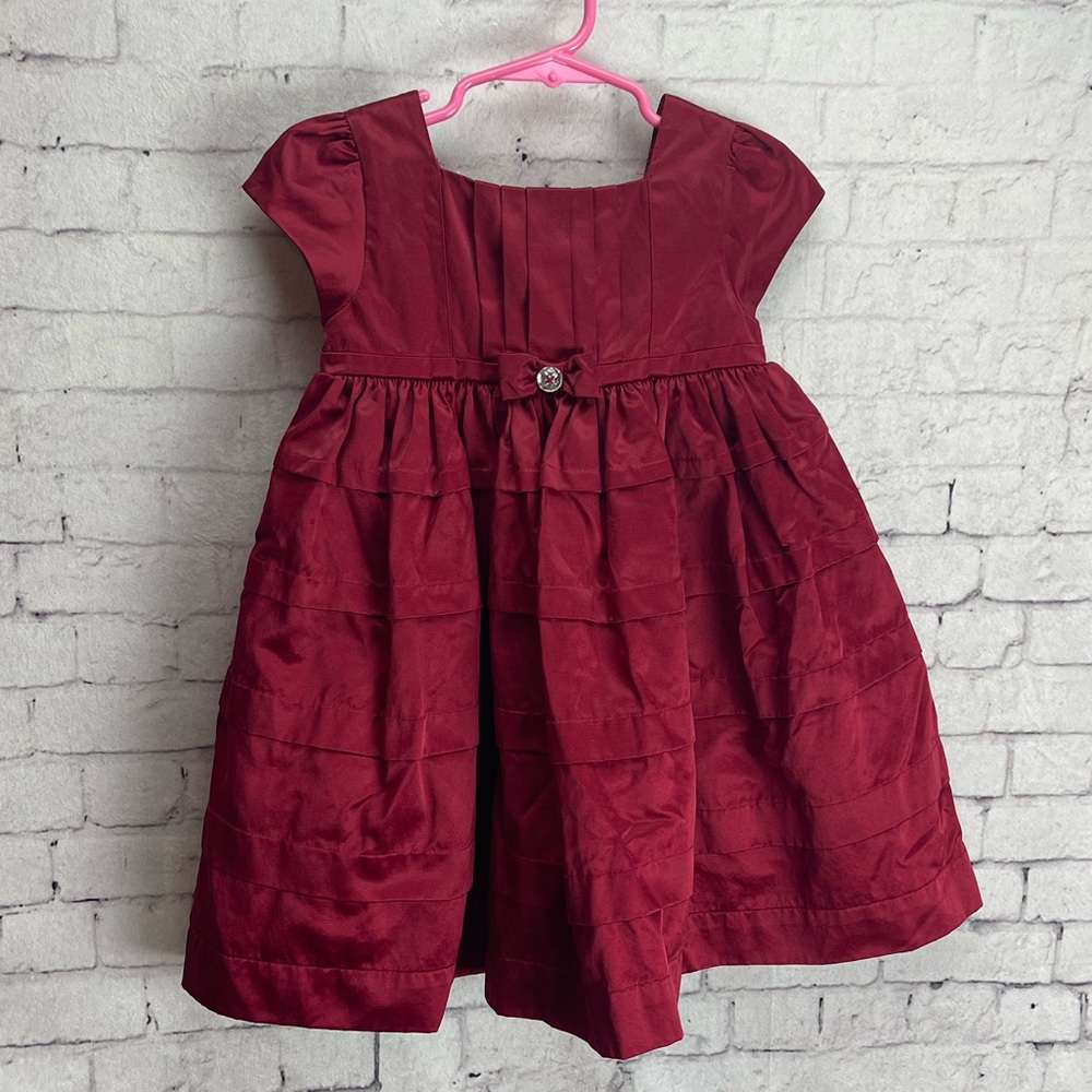 Gymboree size 2T red heavy satin special occasion dress